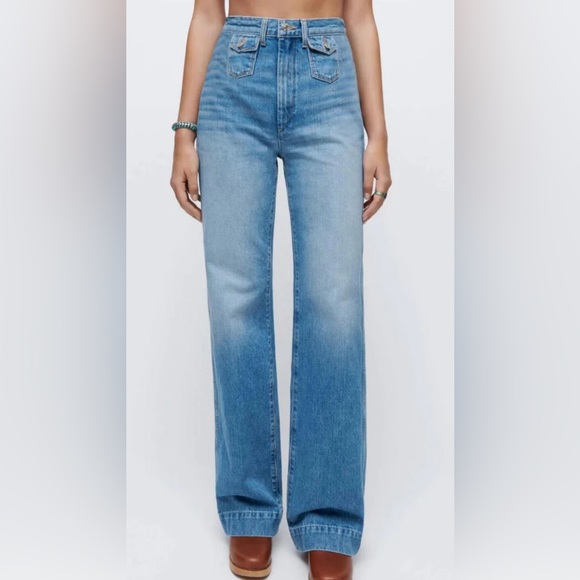 RE/DONE 70'S Pocket Wide Leg Jean In Vintage Fade
